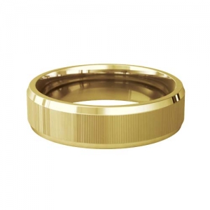 Patterned Designer Yellow Gold Wedding Ring - Touche